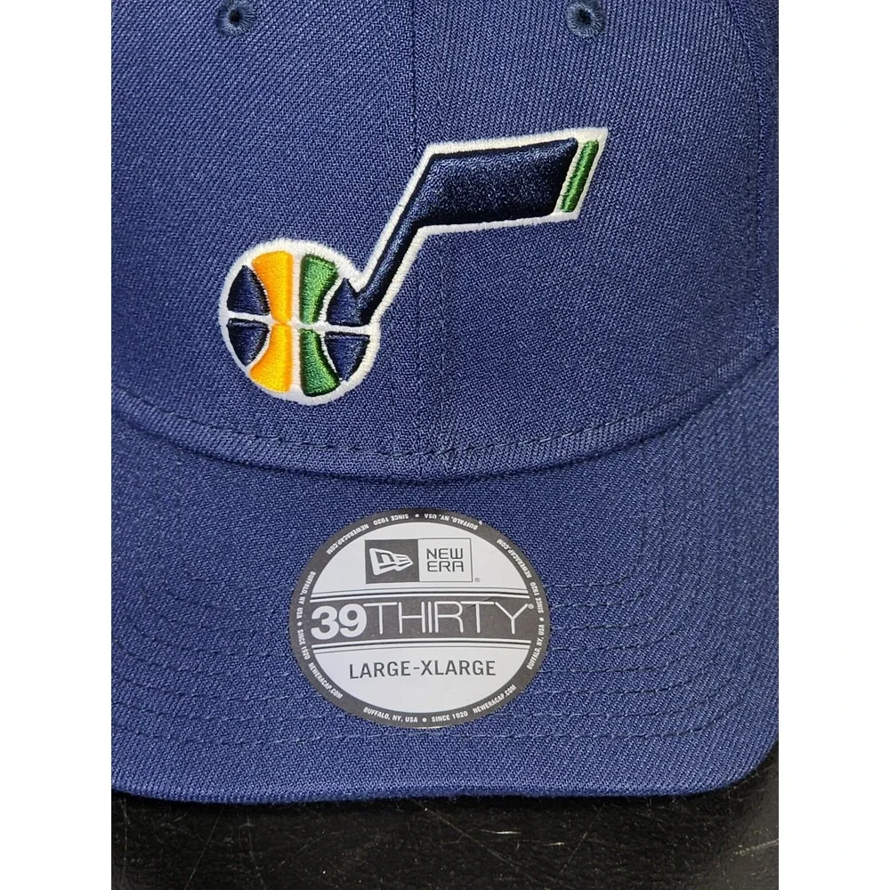 Utah Jazz NBA New Era 39thirty Fitted Hat Cap Large/XL Navy Blue‎ Team Classic
